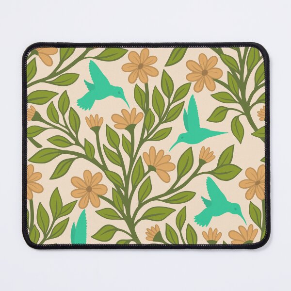 Item preview, Pale turquoise hummingbirds on pale tan designed and sold by MarySchwindt.