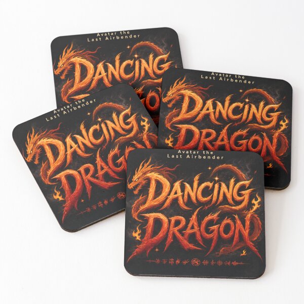 Item preview, Avatar The Last Airbender - Dancing Dragon Fiery Typography Art designed and sold by OM-Designer06.