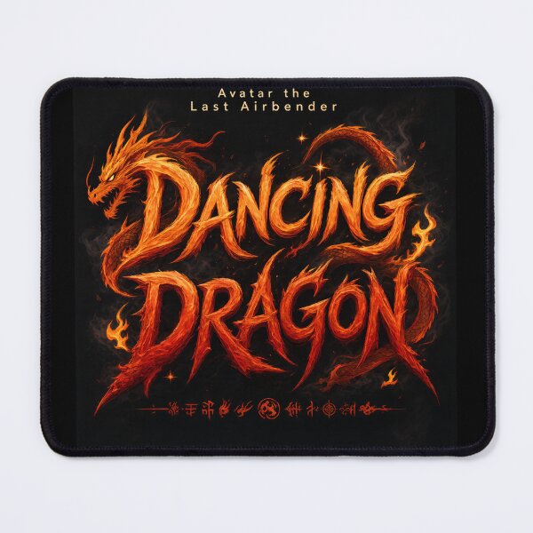 Item preview, Avatar The Last Airbender - Dancing Dragon Fiery Typography Art designed and sold by OM-Designer06.