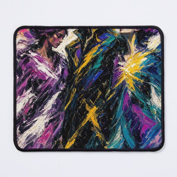 Item preview, Vibrant Multi-Color Expressionist Trio – Man and Two Women in Bold Palette designed and sold by MFMart.