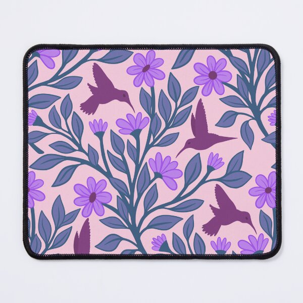Item preview, Purple hummingbirds on pale pink designed and sold by MarySchwindt.