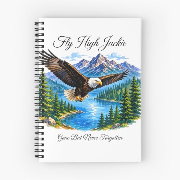 Item preview, Fly High Jackie – Soaring Bald Eagle Mountain Lake Art designed and sold by Pixele.