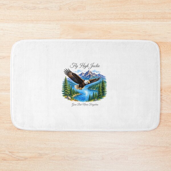 Item preview, Fly High Jackie – Soaring Bald Eagle Mountain Lake Art designed and sold by Pixele.