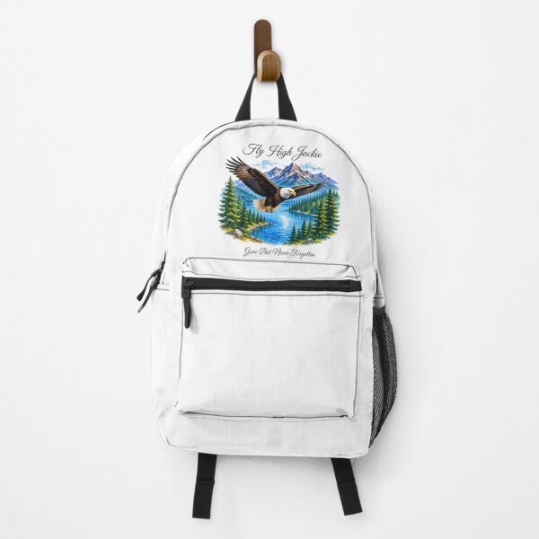 Item preview, Fly High Jackie – Soaring Bald Eagle Mountain Lake Art designed and sold by Pixele.