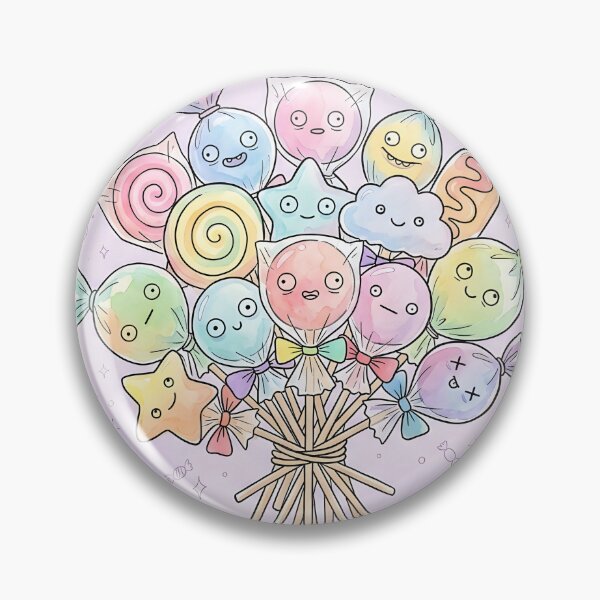 Item preview, Cute Wrapped Lollipops Pile Kawaii Candy Art designed and sold by DuckOddity.