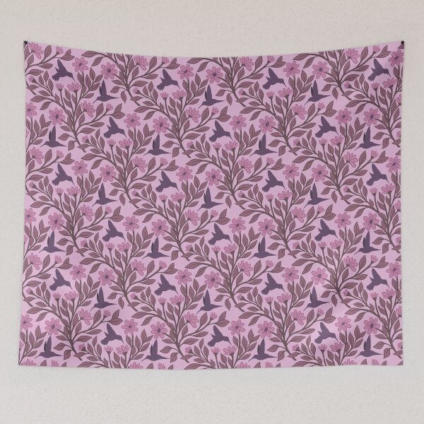 Item preview, Grape colored hummingbirds on pale lavender designed and sold by MarySchwindt.