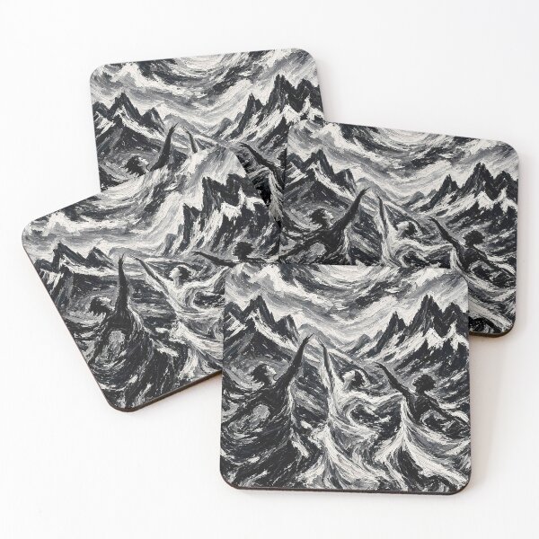 Item preview, Monochrome Expressionist Dance – Joyful Figures Under Swirling Sun in Black and White designed and sold by MFMart.