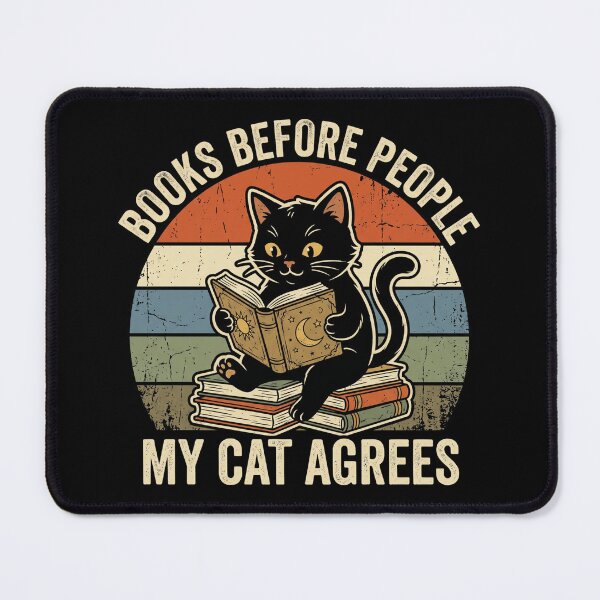 Item preview, Funny Book Lover Cat – Books Before People Vintage Reading Design designed and sold by TeeStyle.mr.