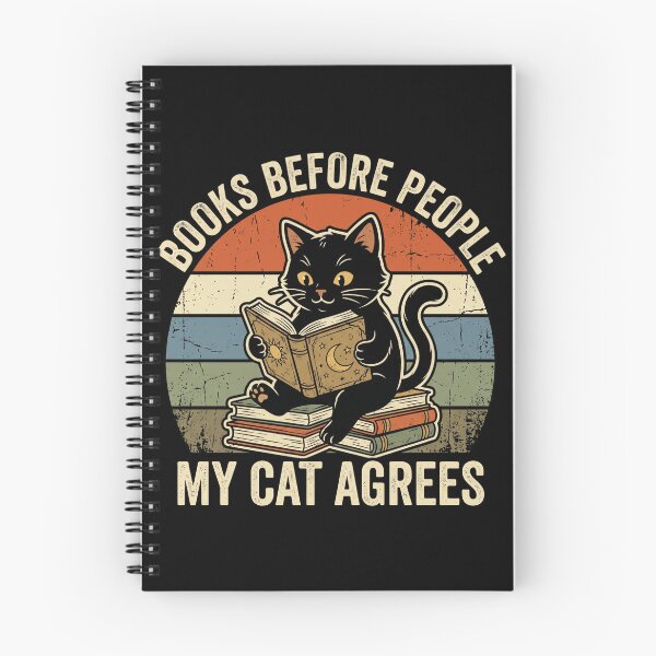 Item preview, Funny Book Lover Cat – Books Before People Vintage Reading Design designed and sold by TeeStyle.mr.