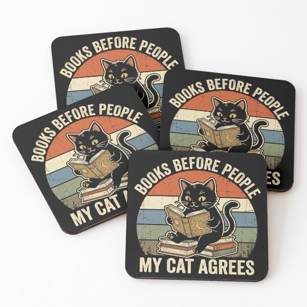 Item preview, Funny Book Lover Cat – Books Before People Vintage Reading Design designed and sold by TeeStyle.mr.