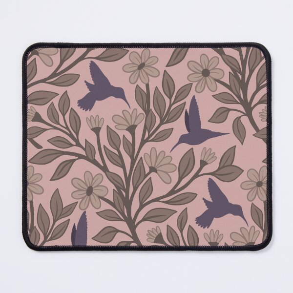Item preview, Neutral purple hummingbirds on pinkish tan designed and sold by MarySchwindt.