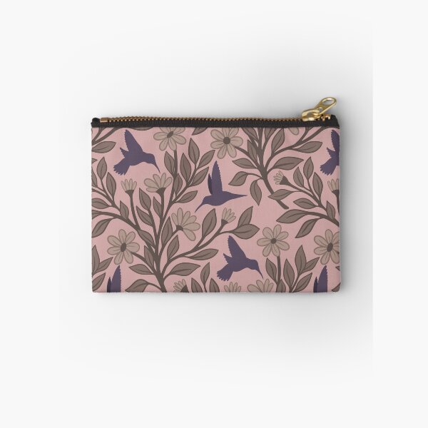 Item preview, Neutral purple hummingbirds on pinkish tan designed and sold by MarySchwindt.