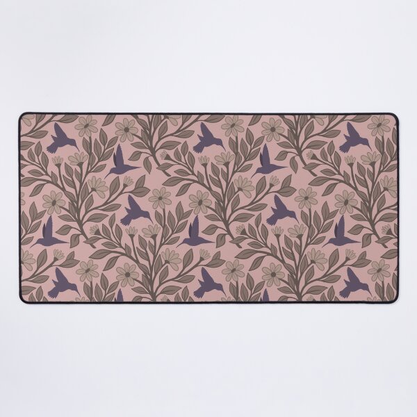 Item preview, Neutral purple hummingbirds on pinkish tan designed and sold by MarySchwindt.