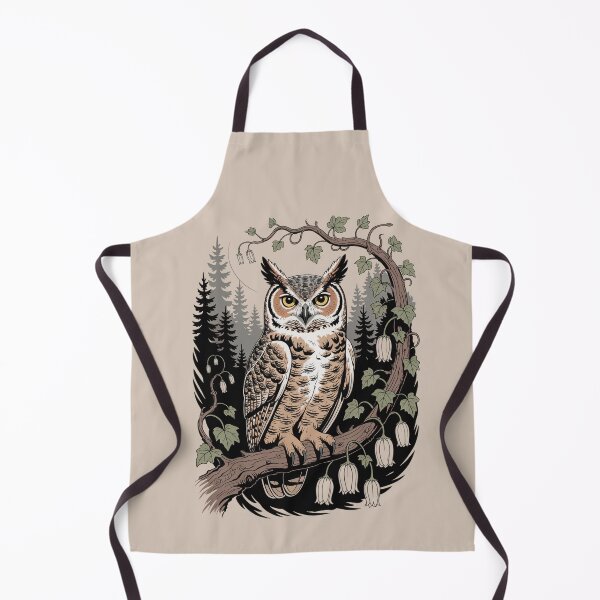 Item preview, Great Horned Owl Perched Forest Wildlife Art designed and sold by NuvoraNest.