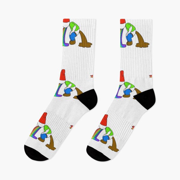 Item preview, Funny Garden Gnome Puking Rainbow Pooping Humor designed and sold by The Soapiest Goat.
