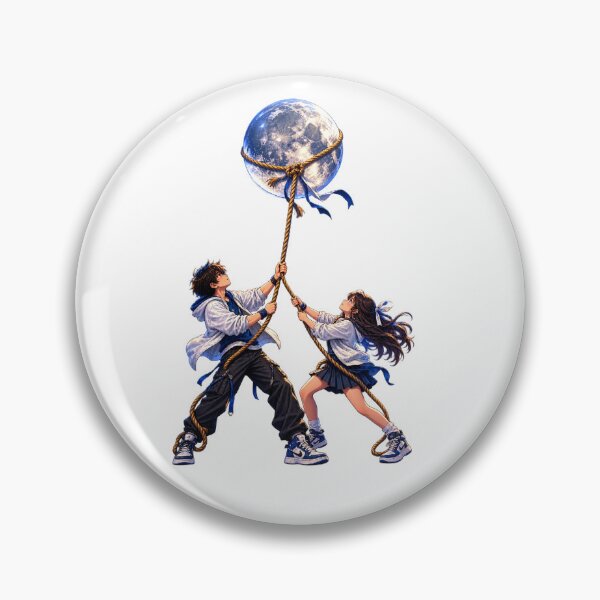 Item preview, Anime Anime Art Moon Full Moon Night Sky Stars Rope Reaching the Moon Dream Big Never Give Up Reach for the Stars Together We Can Teamwork Determination Ambition Hope Dreams designed and sold by Elmaliki0.