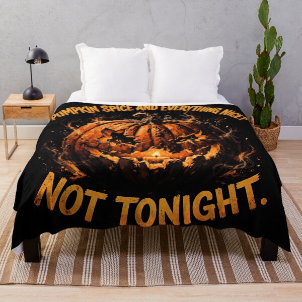 Item preview, Pumpkin Spice Not Tonight Flaming Jack O Lantern designed and sold by FeelGoodTee.