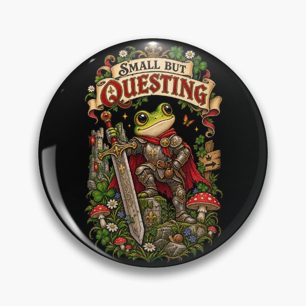 Item preview, Frog Knight “Small But Questing” – Cute Medieval Fantasy RPG Art designed and sold by Emoji Emblems.