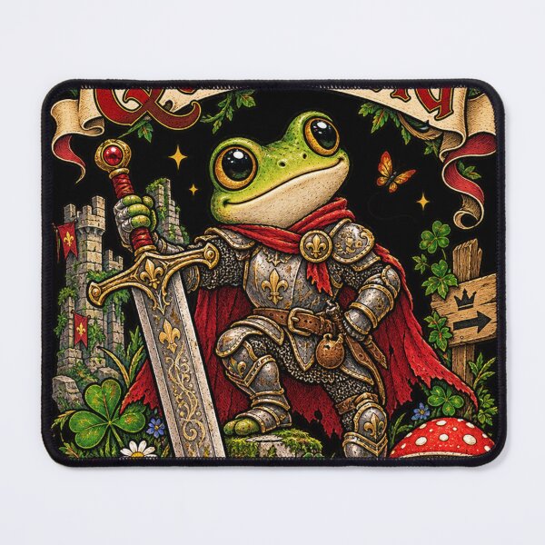 Item preview, Frog Knight “Small But Questing” – Cute Medieval Fantasy RPG Art designed and sold by Emoji Emblems.