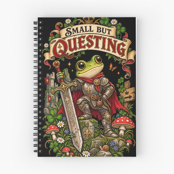 Item preview, Frog Knight “Small But Questing” – Cute Medieval Fantasy RPG Art designed and sold by Emoji Emblems.