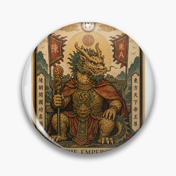 Item preview, The Emperor Tarot Card - Vintage Vietnamese Dragon King designed and sold by Rising Drake.