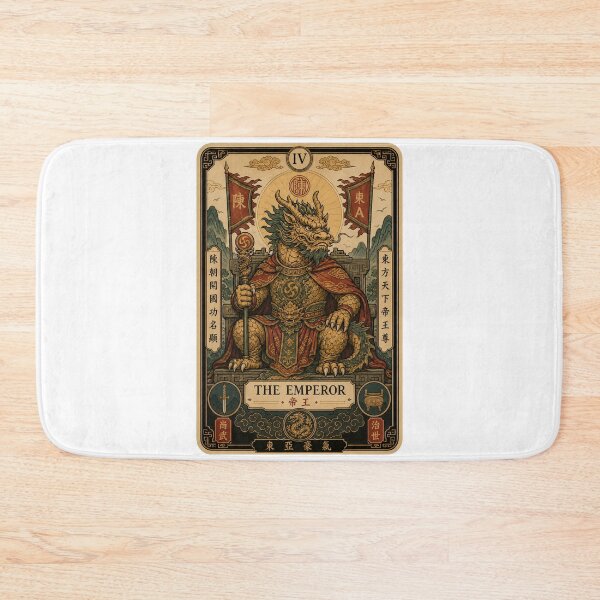 Item preview, The Emperor Tarot Card - Vintage Vietnamese Dragon King designed and sold by Rising Drake.