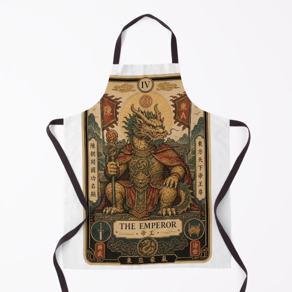 Item preview, The Emperor Tarot Card - Vintage Vietnamese Dragon King designed and sold by Rising Drake.