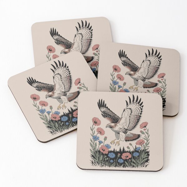 Item preview, Hawk in Flight Wildflower Meadow Art designed and sold by NuvoraNest.