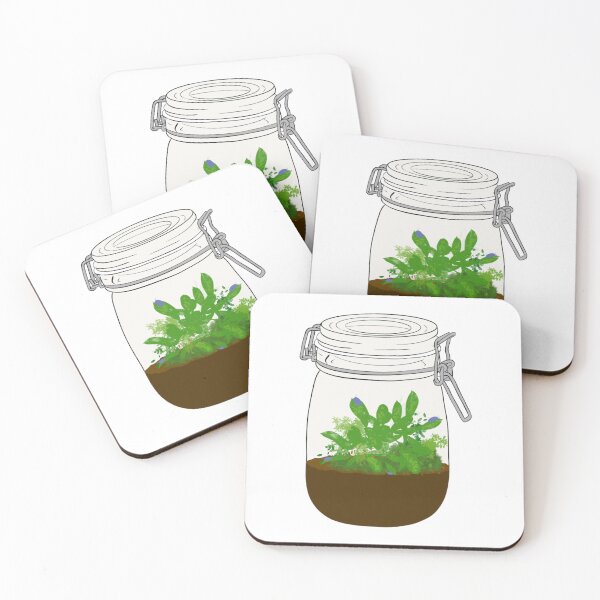 Item preview, Cute Terrarium Jar Plant Pill Bug Isopod Art designed and sold by The Soapiest Goat.