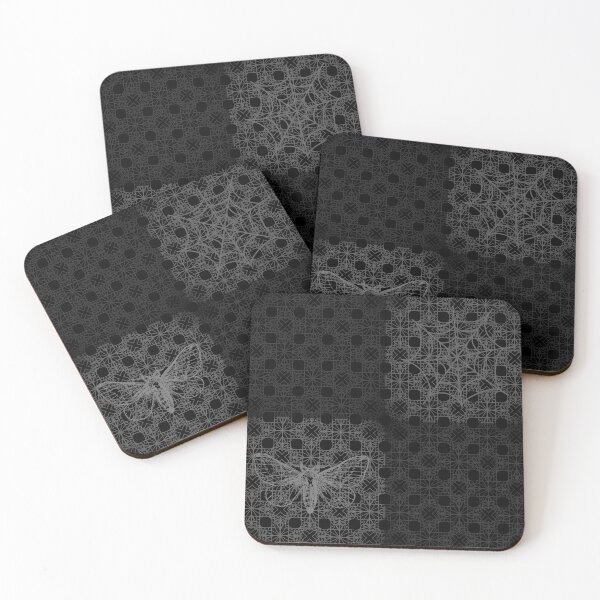 Item preview, Gothic tile pattern grey on black designed and sold by Budibabe.
