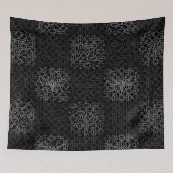 Item preview, Gothic tile pattern grey on black designed and sold by Budibabe.