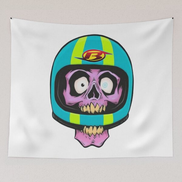 Item preview, Biker Skull with Retro Helmet - Motorhead Pop Art designed and sold by elglotonmusical.