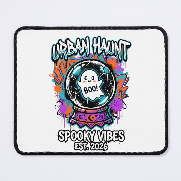 Item preview, Urban Haunt Spooky Vibes Cracked Crystal Ball Ghost Design Tee designed and sold by DarylWelsh2024.