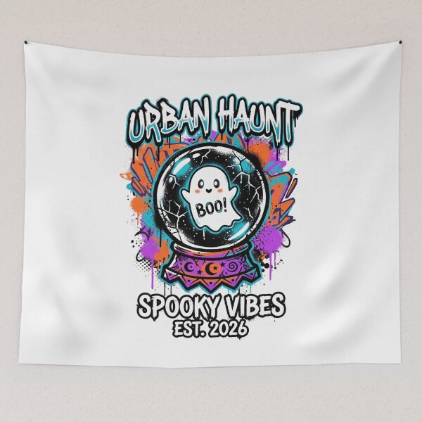 Item preview, Urban Haunt Spooky Vibes Cracked Crystal Ball Ghost Design Tee designed and sold by DarylWelsh2024.