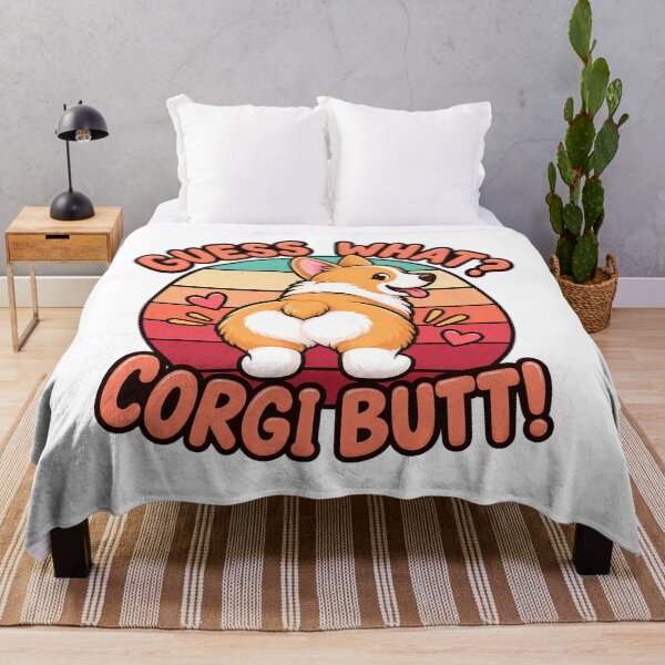 Item preview, guess what corgi butt retro corgi dog designed and sold by WehnerCarmela.