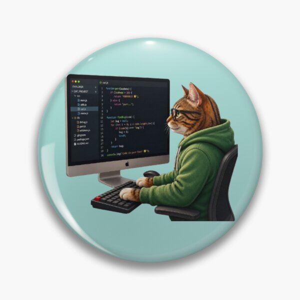 Artikelvorschau, Miau Debug – Lustige Programmierkatze und Programmierhumor entworfen und verkauft von Northern Glow Art.