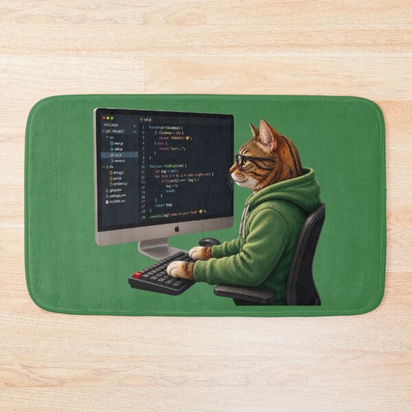 Item preview, Meow Debug-Funny Coder Cat and Programming Humor designed and sold by Northern Glow Art.