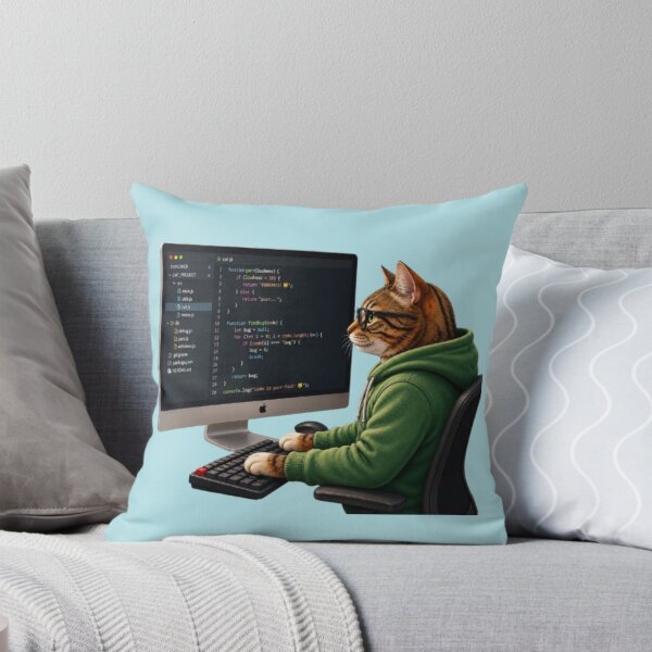 Item preview, Meow Debug-Funny Coder Cat and Programming Humor designed and sold by Northern Glow Art.