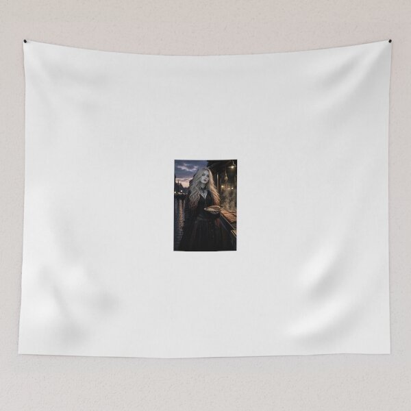 Item preview, Blonde Woman Holding Bratwurst at Night Market designed and sold by CathryneDelamort.