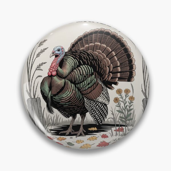 Item preview, Wild Turkey Vintage Wilderness Badge Art designed and sold by NuvoraNest.
