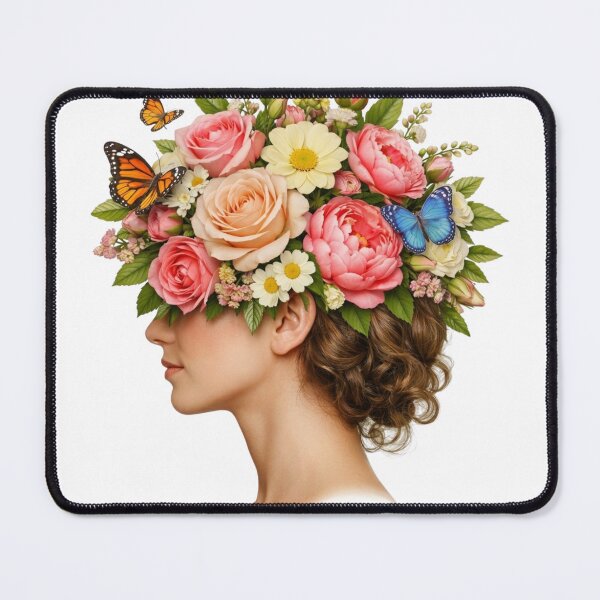 Item preview, Surreal Woman Profile With Blooming Flowers And Butterflies designed and sold by EverBranz-stor.
