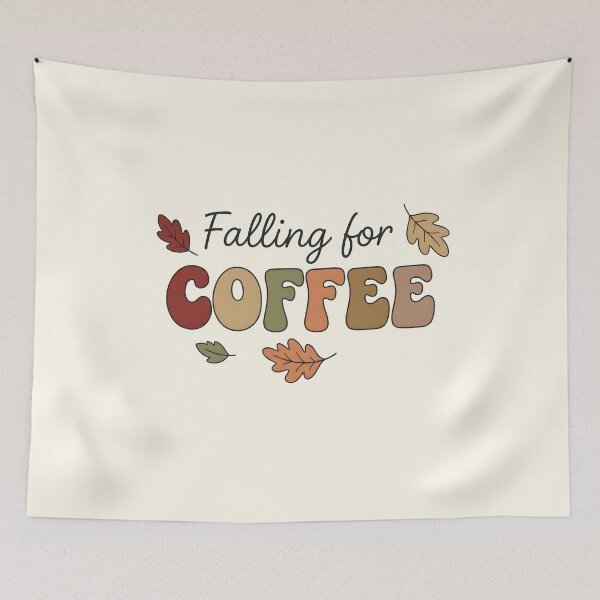 Item preview, Falling for Coffee Autumn Lettering | Retro Fall Leaves Typography designed and sold by wingoo22.