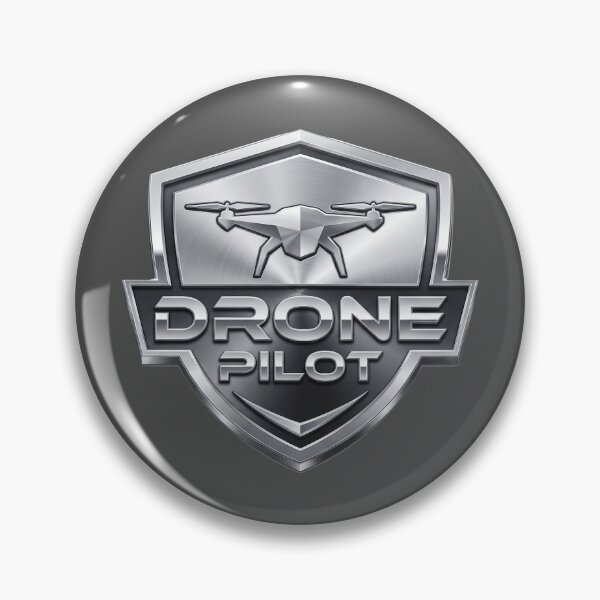 Item preview, 3D Metallic Chrome Shield Drone Pilot Quadcopter Emblem designed and sold by KiwiRider.
