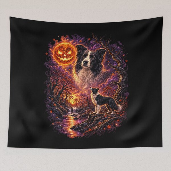 Artikelvorschau, lustiger Halloween-Hund entworfen und verkauft von Starry Night Creative Art.