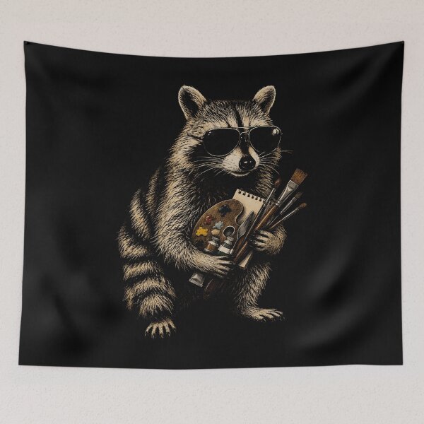 Item preview, Cool Raccoon Artist Painter - Funny Art Student Gift designed and sold by sportfantees.