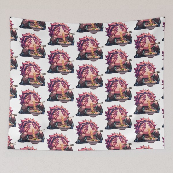 Item preview, Akaza Demon Slayer Kawaii Ramen Hungry Chibi designed and sold by mildaclairmo.