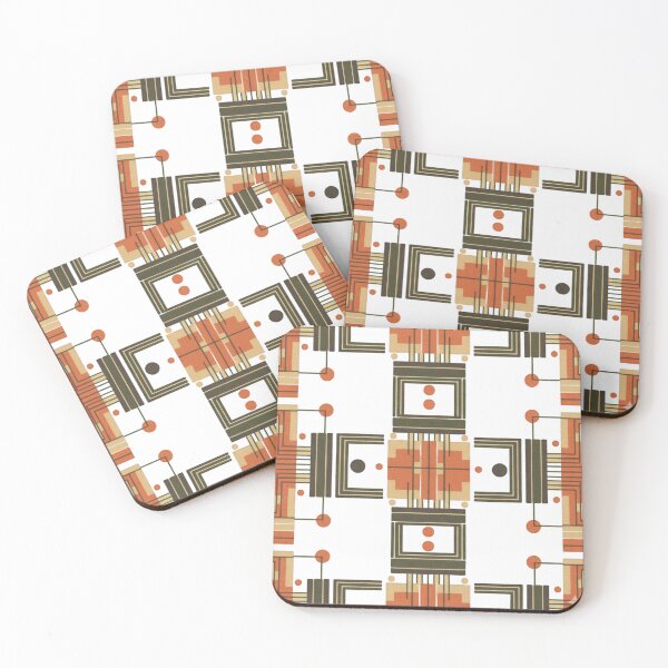 Item preview, Retro Geometric Mosaic - Art Deco & Bauhaus Terracotta designed and sold by elglotonmusical.