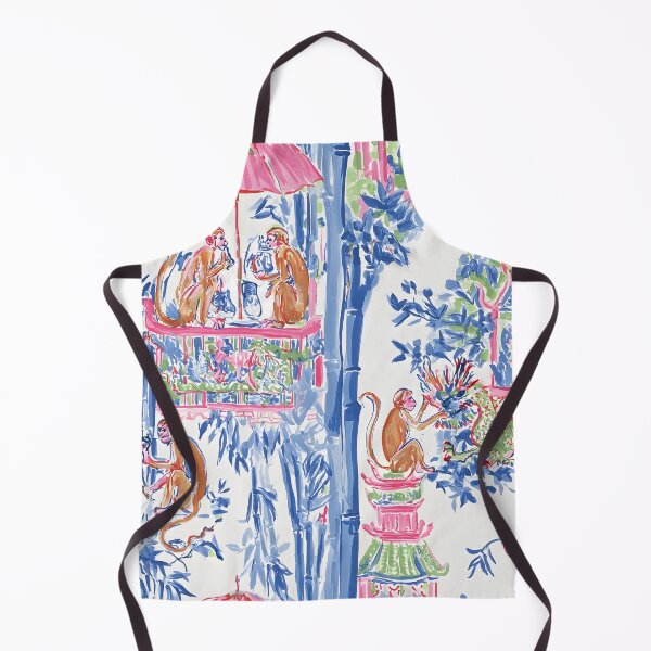 Item preview, Preppy chinoiserie monkeys in Palm Beach designed and sold by SophieClimaArt.