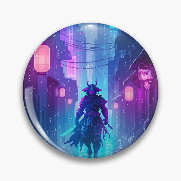 Item preview, Neon Samurai Alley Pixel Art designed and sold by NijiWorld.