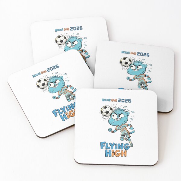 Item preview, Header Goal 2026 Blue Cat Soccer Cartoon Art designed and sold by annaarthk.